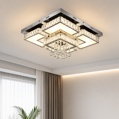 LED Dimmbare Kristall Deckenleuchte mit Fernbedienung