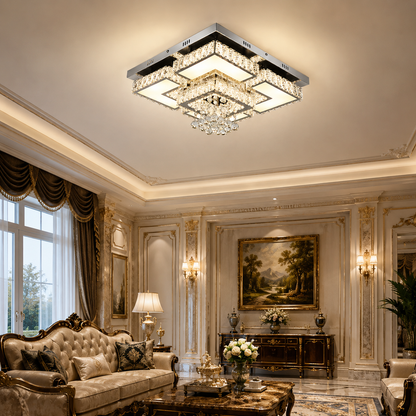 LED Dimmbare Kristall Deckenleuchte mit Fernbedienung
