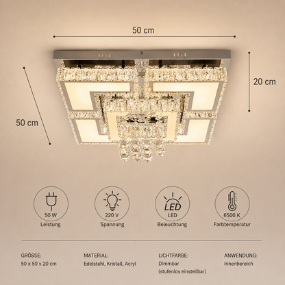 LED Dimmbare Kristall Deckenleuchte mit Fernbedienung