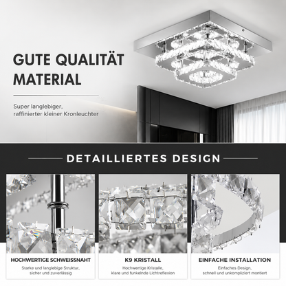 Moderne Kristall Kaltweiße LED Deckenleuchte