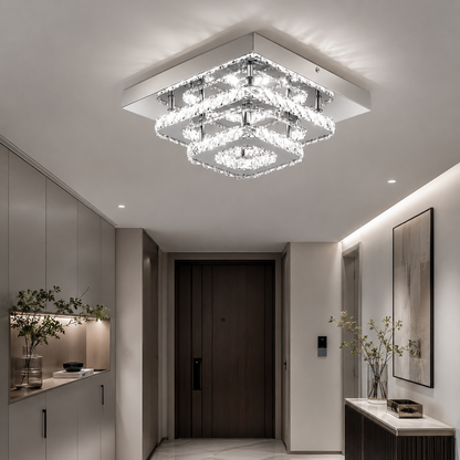 Moderne Kristall Kaltweiße LED Deckenleuchte