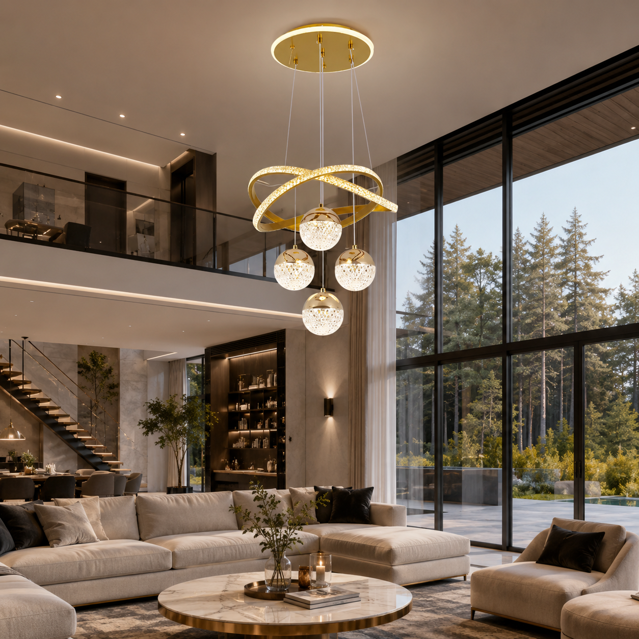 Luxus LED Kronleuchter - Mehrere Farbtemperaturen