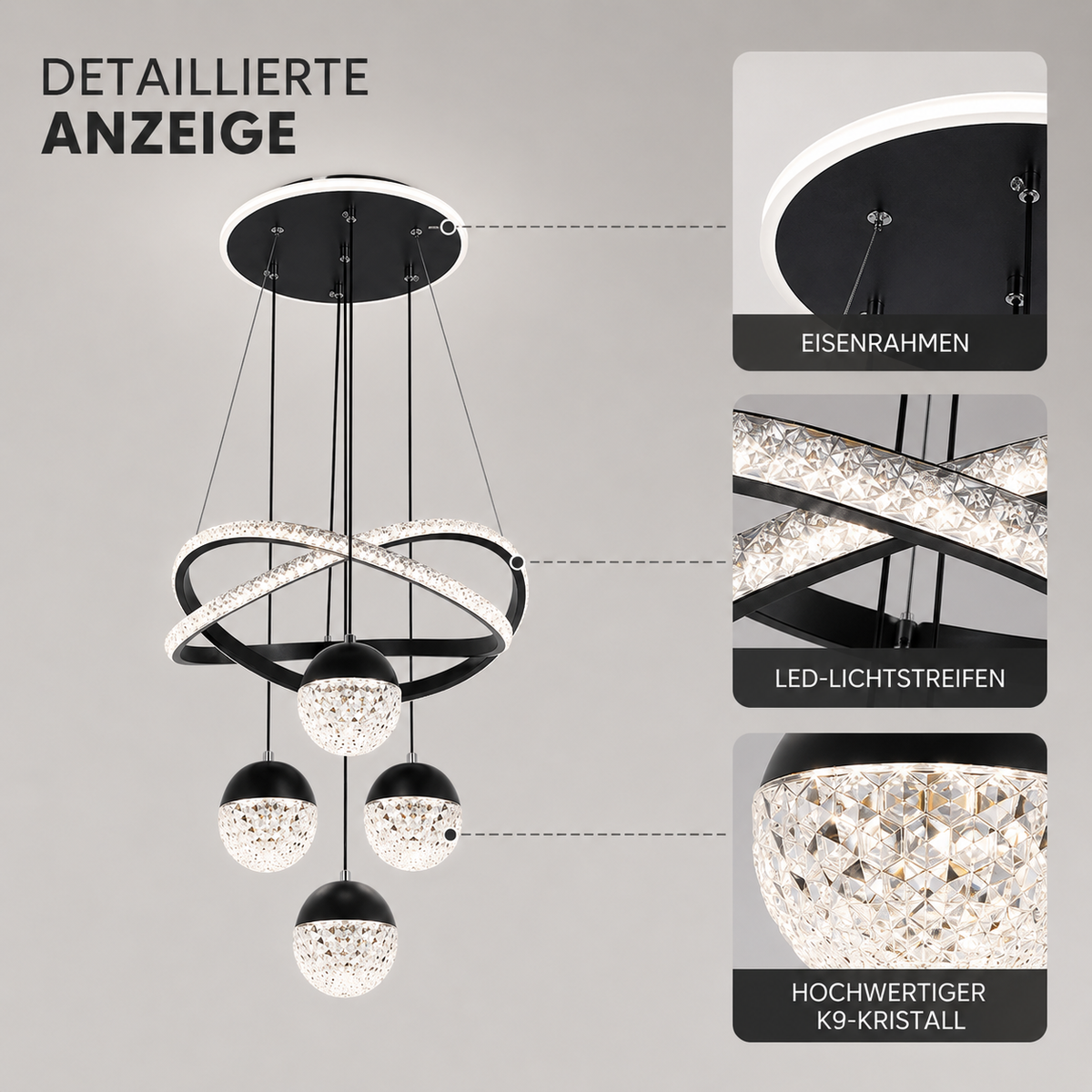 Luxus LED Kronleuchter - Mehrere Farbtemperaturen