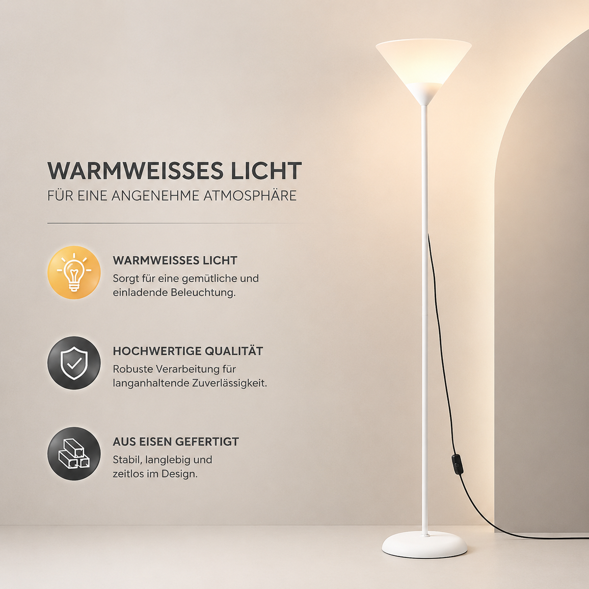 LED Warmweiße Stehlampe