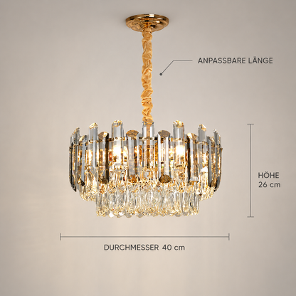Luxus Gold Kristall Kronleuchter für Wohnzimmer & Schlafzimmer