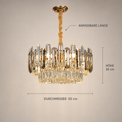 Luxus Gold Kristall Kronleuchter für Wohnzimmer & Schlafzimmer
