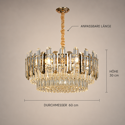 Luxus Gold Kristall Kronleuchter für Wohnzimmer & Schlafzimmer