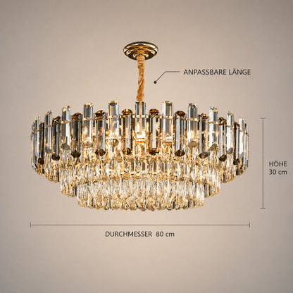 Luxus Gold Kristall Kronleuchter für Wohnzimmer & Schlafzimmer